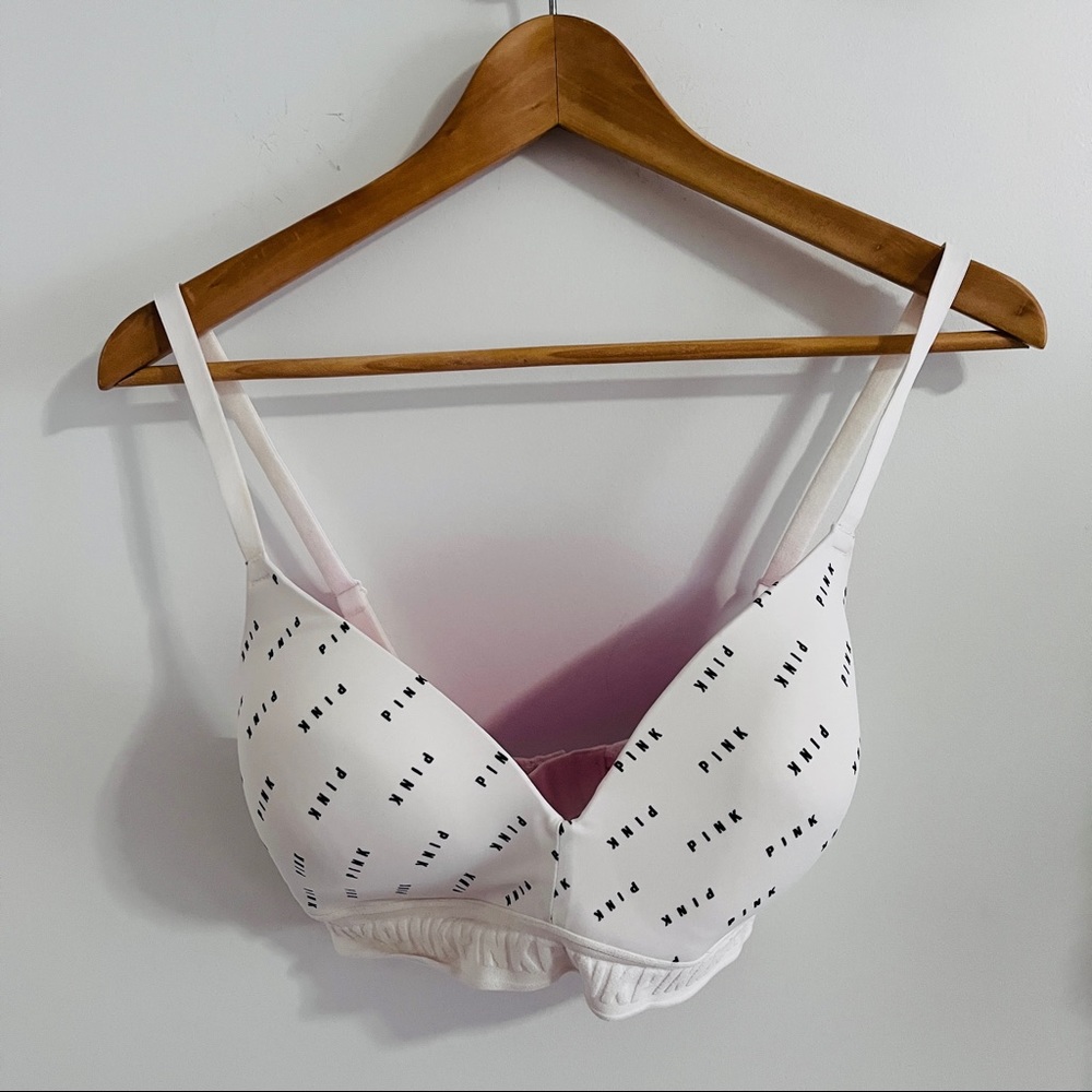PINK VICTORIA’s SECRET White Push Up Bra